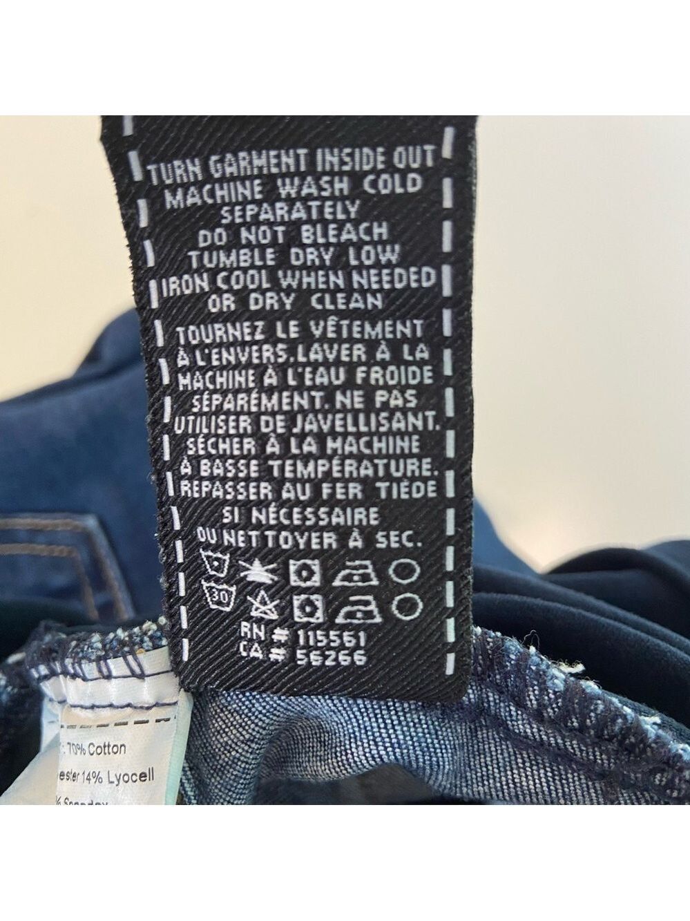 7 FAMK maternity jeans Secret fit belly style dark blue stretchy denim size 26 - Picture 7 of 14